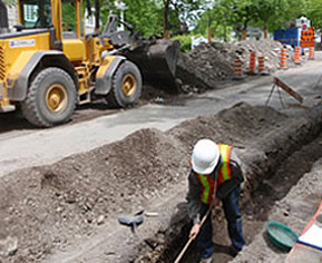 recherche archéologique dans la rue Principale